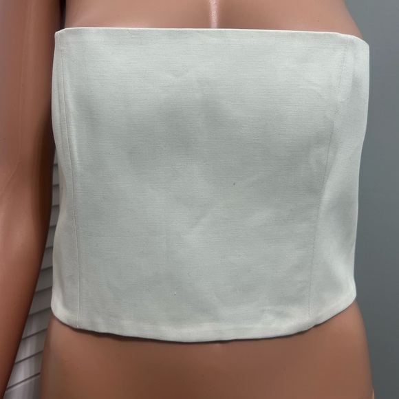 NWT SCANLAN THEODORE Light Green Bustier Crop Cropped Tube Top 10 MSRP $300 - Picture 3 of 9